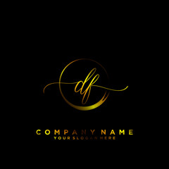 DF Initial handwriting logo vector