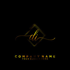 DI Initial handwriting logo vector