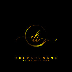 DI Initial handwriting logo vector