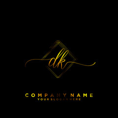 DK Initial handwriting logo vector