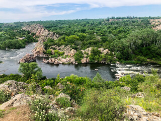 River with rapids in the rocky gorge.