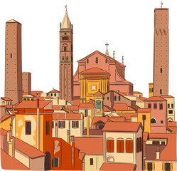 Aerial view of Bologna. © pillerss