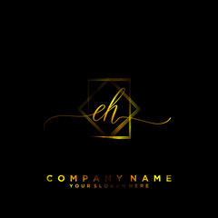 EH Initial handwriting logo vector