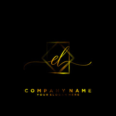 EL Initial handwriting logo vector