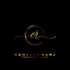 ER Initial handwriting logo vector