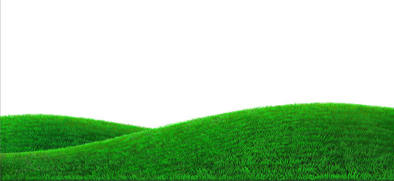 Vector green hills background realistic field landscape