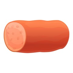 Salami sausage icon. Cartoon of salami sausage vector icon for web design isolated on white background