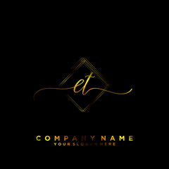 ET Initial handwriting logo vector
