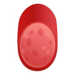 Cutted home sausage icon. Cartoon of cutted home sausage vector icon for web design isolated on white background