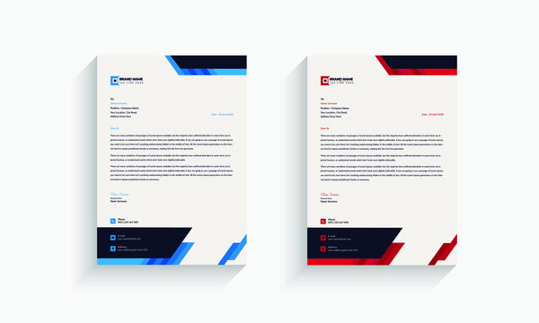 Creative Business style letter head templates for your project design, Vector illustration template design,