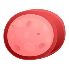 Lunch sausage icon. Cartoon of lunch sausage vector icon for web design isolated on white background
