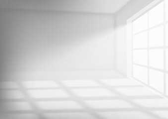 Obraz na płótnie Canvas 3D Room Interior With With Sunlight Beam