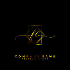FC Initial handwriting logo vector