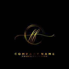 FF Initial handwriting logo vector
