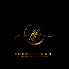 FF Initial handwriting logo vector