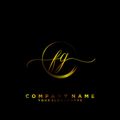 FG Initial handwriting logo vector