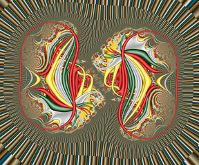 Computer generated abstract colorful fractal artwork