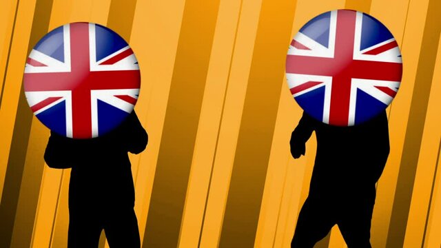 Round british flag dancing