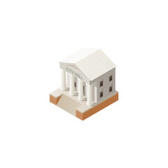 City Hall architecture public government building. Icon isometric style vector illustration isolated on white background.