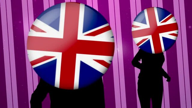Round british flag dancing
