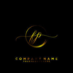 FP Initial handwriting logo vector