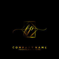 FP Initial handwriting logo vector