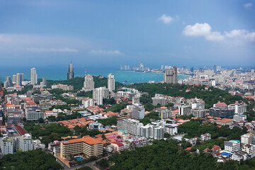 Fototapeta na wymiar Panorama of the city Pattaya, Thailand.