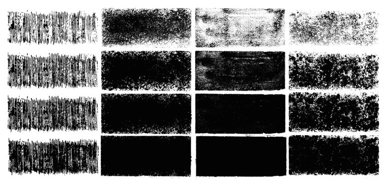 Grunge shapes collection. Circle and rectangle blank shapes for labels, banners, logos and other design. Vector illustration.