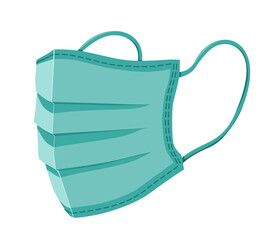 Medical protective face mask vector icon. Isolated object on a transparent background. Illustration, vector