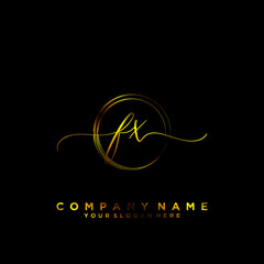 FX Initial handwriting logo vector