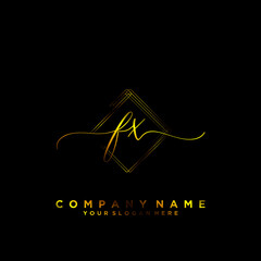 FX Initial handwriting logo vector