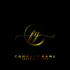 FY Initial handwriting logo vector