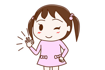 バッチリの手をする幼女