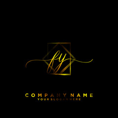 FY Initial handwriting logo vector