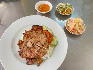 Famous, traditional Vietnamese cuisine - Com Tam broken rice