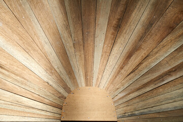 Close up of roof made of Rumbia wood