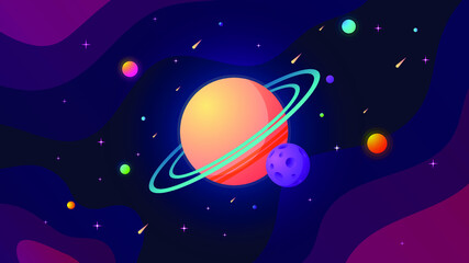 Cartoon outer space vector.