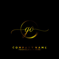 GO Initial handwriting logo vector