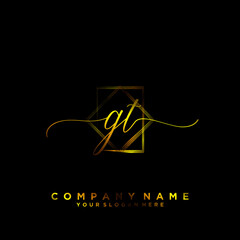 GT Initial handwriting logo vector