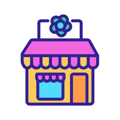 flower shop building icon vector. flower shop building sign. isolated color symbol illustration
