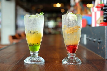 Thailand beverage - Passion fruit and Kiwi Soda