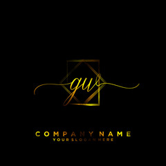 GW Initial handwriting logo vector