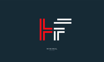 Alphabet letter icon logo HF