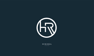 Obraz premium Alphabet letter icon logo HR