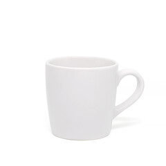 The white mug on a white background. Mockup