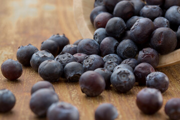 Blueberry on a  wooden background