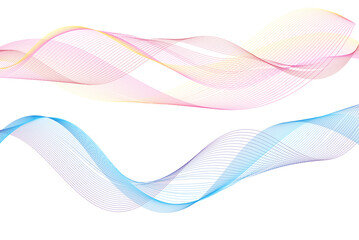 Vector illustration with graphic linear waves