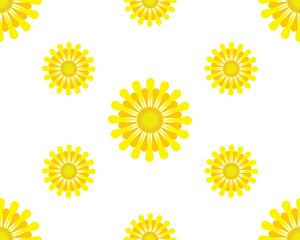 Sunflower , Yellow flowers seamless pattern , print for textile, fashion, scrapbook paper, wallpaper. Vector.