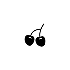 Cherry vector icon in black solid flat design icon isolated on white background