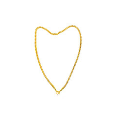 Gold necklace isolated on white background